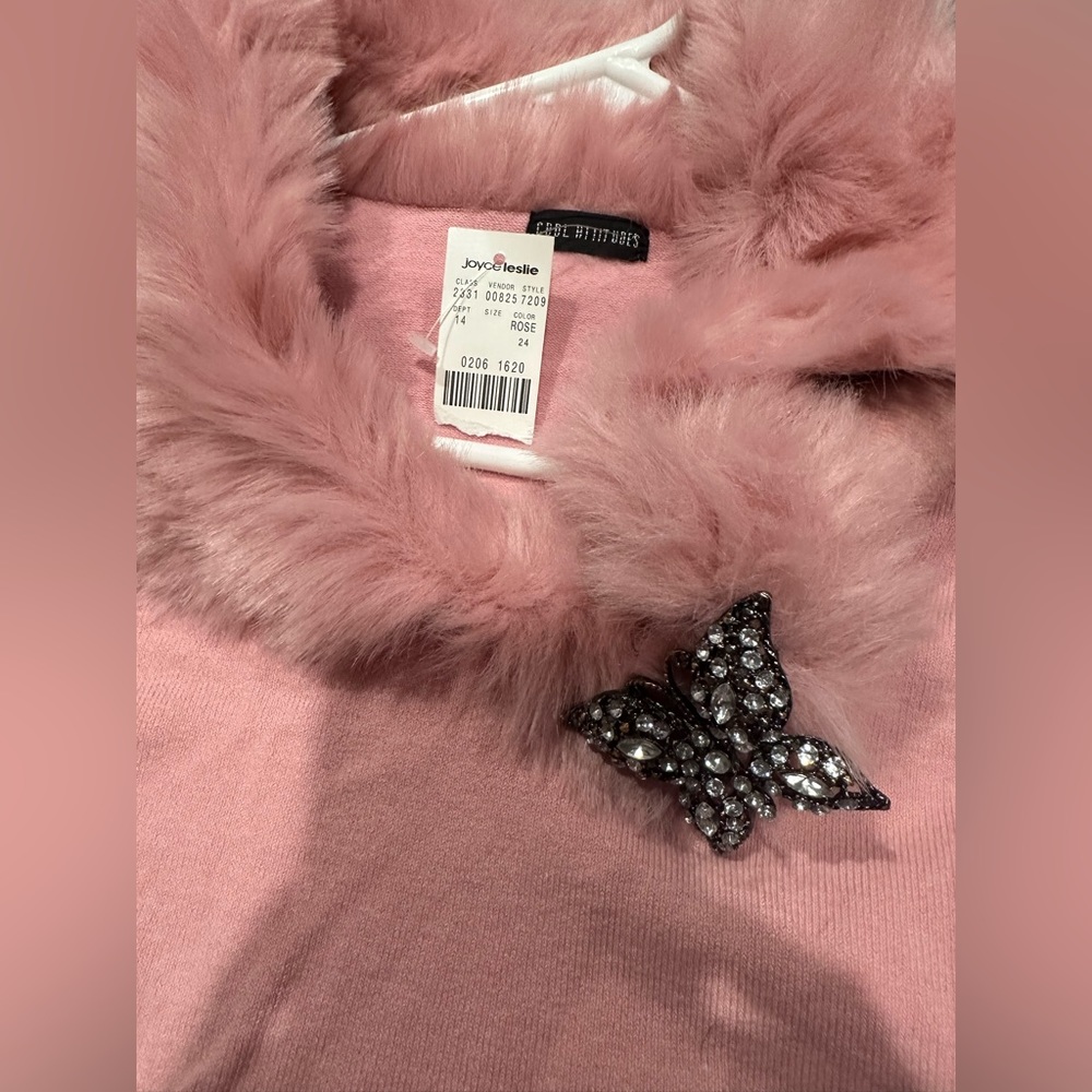 Pink Faux Fur Sweater